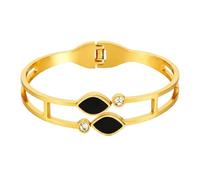 Stunning Wheat Leaf Open Cuff Bracelet for Women, Minimalist Design with Sparkling Accent Detail, Everyday Accessory for Casual or Party(Gold SZ-115)
