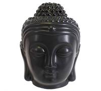 Stunning White Ceramic Buddha Head Oil Burner - 13cm x 10.5cm (1 Pc.) - Unique Oil Diffuser Design & Ambiance Enhancer - Great for Home & Office Decor