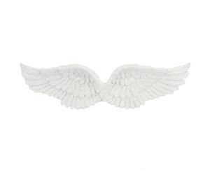 Stunning White Resin Glitter Hanging Angel Wings - 7cm x 28cm (1 Pc.) - Elegant & Unique Design, Great Gift or Personal Keepsake - Perfect Home Decor