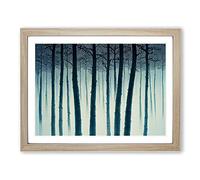 Stunning Winter Forest Framed Print | A3 Oak Framed Wall Art | Ready to Hang | Modern Landscape Picture | Living Room Bedroom Lounge Office