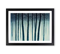 Stunning Winter Forest Framed Print | A4 Black Framed Wall Art | Ready to Hang | Modern Landscape Picture | Living Room Bedroom Lounge Office