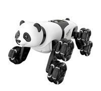 Stunt Rc Car - Toy, Panda Robot Shape Racing Vehicle with Led Lights and Sound | Remote-Controlled Fun Game for Kids, Teens, Boys, Youth, Students, Indoor Play, Outdoor Racing, Tricks Entertainment