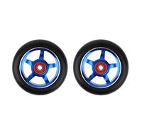 Stunt Scooter Replacement Wheels Plegables 2pcs Replacement 100mm Push/Kick/Stunt Scooter Wheels With Bearings Amp Bushings Parts Accessories(Blue)