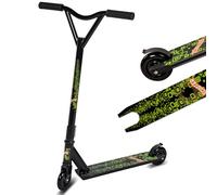 Stunt Scooter, Street Trick Scooter with 100mm PU Wheels ABEC-5 Bearings, Beginner Level Kick Scooters for Kids Teens, Freestyle Stunt Scooters Ages 8 9 10 11 12+(Square Frame)