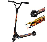 Stunt Scooter, Street Trick Scooter with 100mm PU Wheels ABEC-5 Bearings, Beginner Level Kick Scooters for Kids Teens, Freestyle Stunt Scooters Ages 8 9 10 11 12+(Brick Red)