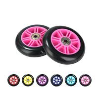 Stunt Scooter Wheels 100mm Pair - Replacement PU Suitable for most Stunt Scooters - ABEC7 Bearings - Set of 2 Wheels