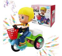 Stunt Spin Dance Tricycle Electric Toy with Sound Music Light Toy, 360° rotating Dynamic Fun Interactive toys for kids, Riding-Simulation Pedicab with LED Lights & Dynamic Music