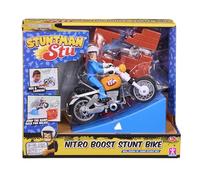 Stuntman Stu Nitro Boost Stunt Bike Rev and zoom wind up bike with launch ramp jump ramp and break apart wall toys Stunt toys