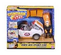 Stuntman Stu Race Ace Stunt Car Break apart stunt set with ejectable parts and knock over crates toys Stunt toys