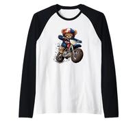 Stunts Up with this Motocross Teddy Bear Outfit Raglan Baseball Tee