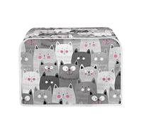 STUOARTE 2 Slice Bread Toaster Cover Cartoon Kittens Print Bread Maker Cover Kitchen Accessories for Women Toaster Dustproof Storage Bag Kitchen Appliance Cover for Most Standard 2 Slice Toasters