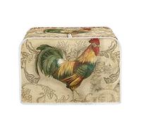 STUOARTE 4 Slice Toaster Appliance Cover Vintage Rooster Print Toaster Cover Washable Dustproof Microwave Oven Dust Cover Bread Maker Cover Kitchen Decorative Protector