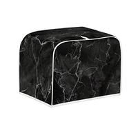 STUOARTE 4 Slice Toaster Cover Black Marble Print Bread Maker Cover Kitchen Small Appliance Cover, Dust and Fingerprint Protection, Machine Washable