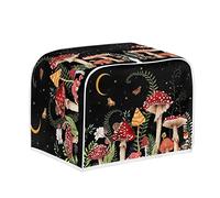 STUOARTE Butterfly Mushroom Print Toaster Cover, 2 Slice Wide Slots Dustproof Toaster Protection Kitchen Small Appliance Cover Universal Size