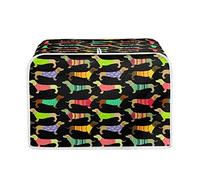 STUOARTE Cartoon Dachshund Print Toaster Cover 4 Slice Kitchen Accessories Small Appliance Covers Toaster Oven Dust Covers Protector from Dust Fingerprint