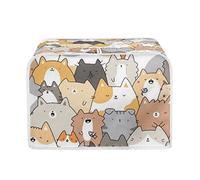 STUOARTE Cartoon Kittens Toaster Dust Cover Bread Maker Machine Cover with Top Handle, 4 Slice Toaster Appliance Dust-proof Cover Bakeware Protector Kitchen Home Decorative