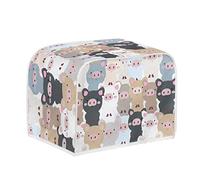 STUOARTE Cartoon Pig Print Toaster Cover Cute, 2 Slice Wide Slots Dustproof Toaster Protection Kitchen Small Appliance Cover Universal Size
