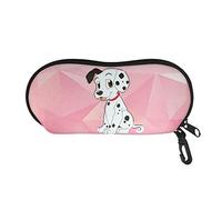 STUOARTE Cartoon White and Black Dalmatians Dog Print Glasses Case Bag with Zipper Kids for School Adults Outdoor Dust-Proof Sunglasses Pouch