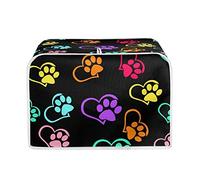 STUOARTE Dog Paws Print Toaster Covers 2 Slice Dust Protection Toaster Bags Stain Resistant Kitchen Appliance Covers Washable Bread Machine Cover Universal Size