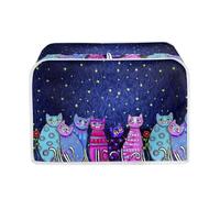 STUOARTE Galaxy Cat Print 2 Slice Toaster Cover, Dustproof Toaster Protector Bread Maker Cover for Women, Kitchen Small Appliance, Microwave Toaster Dust Oven, Kitchen Accessories