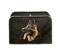 STUOARTE German Shepherd Dog Toaster Oven Dust Cover 2 Slice of Toaster Oven Protection Dustproof 3D Dog Small Appliance Cover Universal Size Kitchen Decorative Machine Washable