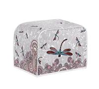 STUOARTE Kitchen Toaster Covers 4 Slice Wide Slot Boho Mandala Dragonfly Print Toaster Dust Cover Small Appliance Covers Dustproof Bread Maker Covers