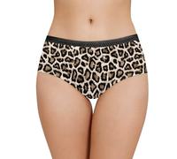 STUOARTE Leopard Printed Women's High Cut Panties Moisture-Wicking Cotton Underwear Classic Seamless Briefs for Women Girls Easy Clean