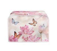 STUOARTE Lotus Flower Butterfly Toaster Dust Cover 4 Slice Toaster Dust Cover Bread Toaster Oven Cover Kitchen Bakeware Protector Fingerprint Protection Machine Washable