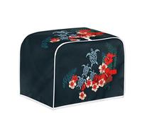 STUOARTE Polynesian Turtle Hibiscus Toaster Cover 2 Slice,Dustproof Toaster Bread Maker Cover Small Kitchen Appliance Fingerprint Protection