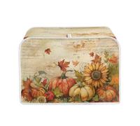 STUOARTE Pumpkin Sunflower Print 2 Slice Toaster Cover, Maple Leaf Printed Dustproof Bread Machine Dust Cover,Kitchen Broiler Organizer Bag,Kitchen Small Appliance,Thanksgiving Day Decor