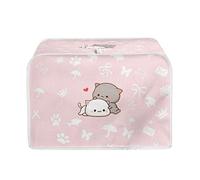 STUOARTE Universal Size Cartoon Cat Print Toaster Cover Cute 2 Slice Toaster Cover Bread Machine Accessories Cover Washable Toaster Accessories Appliance Bags Dustproof, Pink