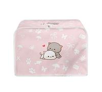 STUOARTE Universal Size Cartoon Cat Print Toaster Cover Cute 4 Slice Toaster Cover Bread Machine Accessories Cover Washable Toaster Accessories Appliance Bags Dustproof, Pink