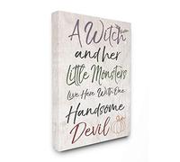 Stupell Industries A Witch, Little Monsters, and a Handsome Devil Oversized Stretched Canvas Wall Art, 24 x 1.5 x 30, Proudly Made in USA