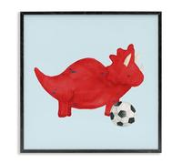 Stupell Industries 'Baby Dino with Ball', Framed Giclee Art, Black, 12 x 12