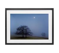 Stupell Industries Blue Silence Landscape Black Framed Print Under Glass design by Urtzi Vera, 14 x 20