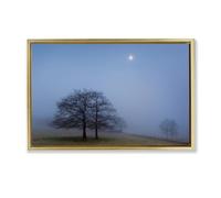 Stupell Industries Blue Silence Landscape Gold Framed Floater Canvas Wall Art design by Urtzi Vera, 17 x 25