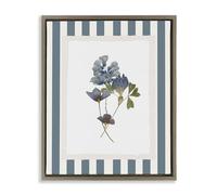 Stupell Industries 'Blue Summer Memory Florals', Floating Frame Canvas Art, Brown, 17 x 21