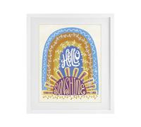 Stupell Industries 'Boho Hello Sunshine', Framed Print Under Glass, White, 17 x 21 Inches, Easy to Hang and Sturdy, Made in USA, by Connie Summers