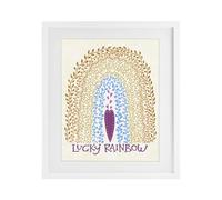 Stupell Industries 'Boho Lucky Rainbow', Framed Print Under Glass, White, 17 x 21 Inches, Easy to Hang and Sturdy, Made in USA, by Connie Summers