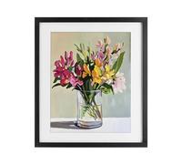 Stupell Industries Bold Blooms Glass Vase Black Framed Print Under Glass design by Riley B, 16 x 13