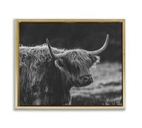 Stupell Industries Bold Scottish Highland Gold Framed Floater Canvas Wall Art design by Crystal Lynn Collins, 25 x 31