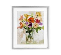 Stupell Industries Bold Springy Blooms Gray Framed Print Under Glass design by Riley B, 16 x 13