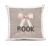 Stupell Industries Book Lover with Bow Outdoor Printed Pillow, design by Kim Allen