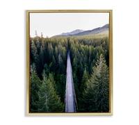 Stupell Industries Bridge Between Pines Brown Framed Floater Canvas Wall Art, design by Jared Kreiss, 31 x 25