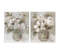 Stupell Industries 'Brushed White & Beige Roses'| 2pc Canvas Art Set 2