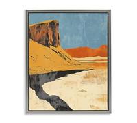 Stupell Industries 'Canyon Pass Pathway', Floating Frame Canvas Art, Gray, 17 x 21 Inches, Easy to Hang and Sturdy, Made in USA, by Walker Noble