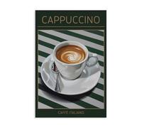 Stupell Industries 'Cappuccino Coffee over Stripes', Canvas Art, 16 x 24 Inches, Easy to Hang and Sturdy, Made in USA, by Andreas Magnusson