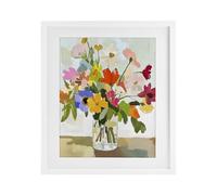 Stupell Industries Cheerful Summer Garden Blooms White Framed Print Under Glass design by Riley B, 21 x 17
