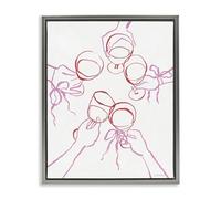 Stupell Industries Cocktail Party Cheers Doodles Gray Framed Floater Canvas Wall Art design by Jenaya Jackson, 31 x 25
