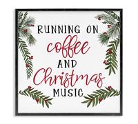 Stupell Industries Coffee & Christmas Music Black Framed Giclee Art, design by Dogwood Portfolio, 24 x 24